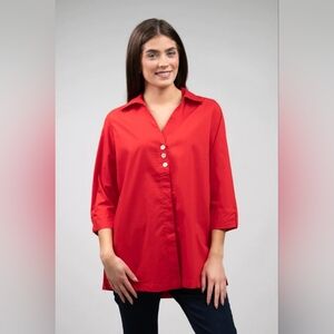 Zac And Rachel 3/4 Sleeve Button Back Top